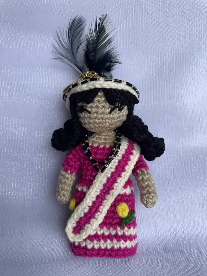 Handmade Crochet Doll Keychain – Cute Mini Girl Toy